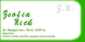 zsofia mick business card